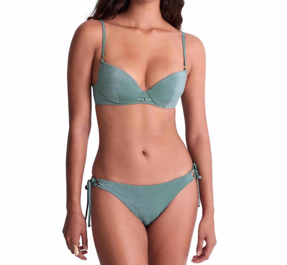 NEW AUBADE summer glow plunge padded bikini top in aqua